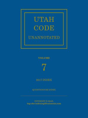 cover image of Utah Code Unannotated